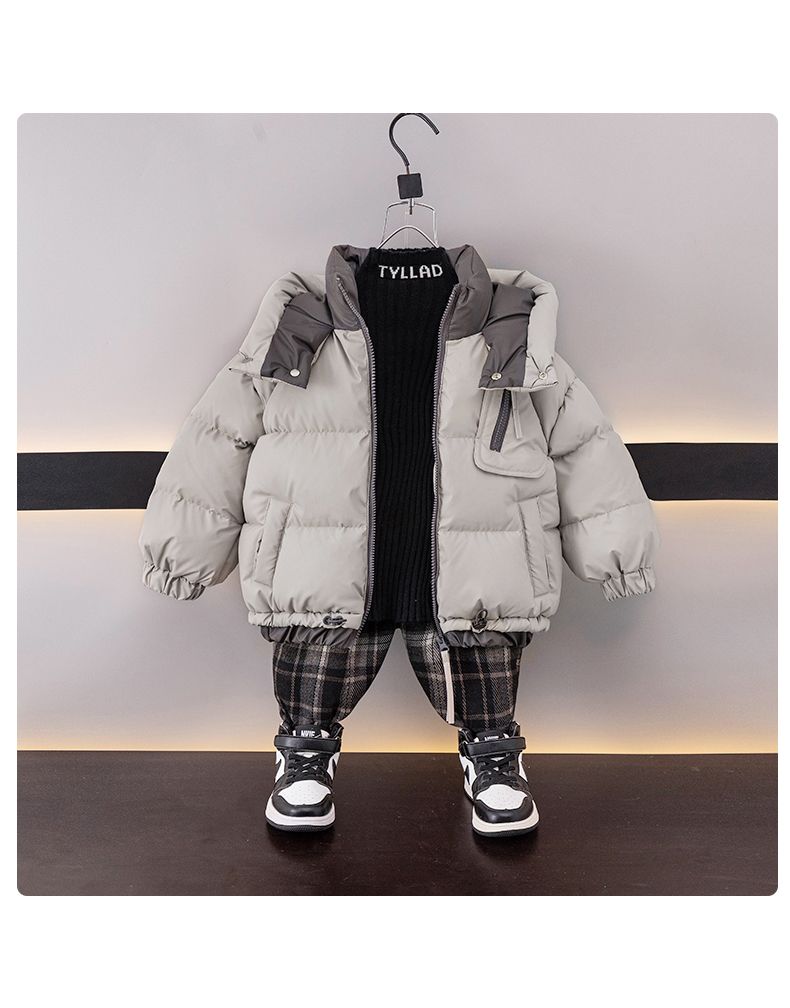 A cotton-padded jacket winter leave-in boys medium and older children thickened cotton-padded jacket