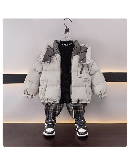 A cotton-padded jacket winter leave-in boys medium and older children thickened cotton-padded jacket