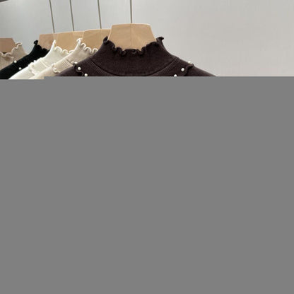 P thick plush sweater women's sweater ear high collar