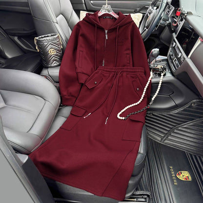 P sweater skirt two-piece set