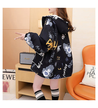 Fleece-Lined Thickened Two-Way Lamb Wool Cardigan Coat for Women