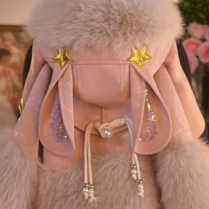 P girls' fur new autumn and winter thickened velvet winter foreign style top children's jacket trendy