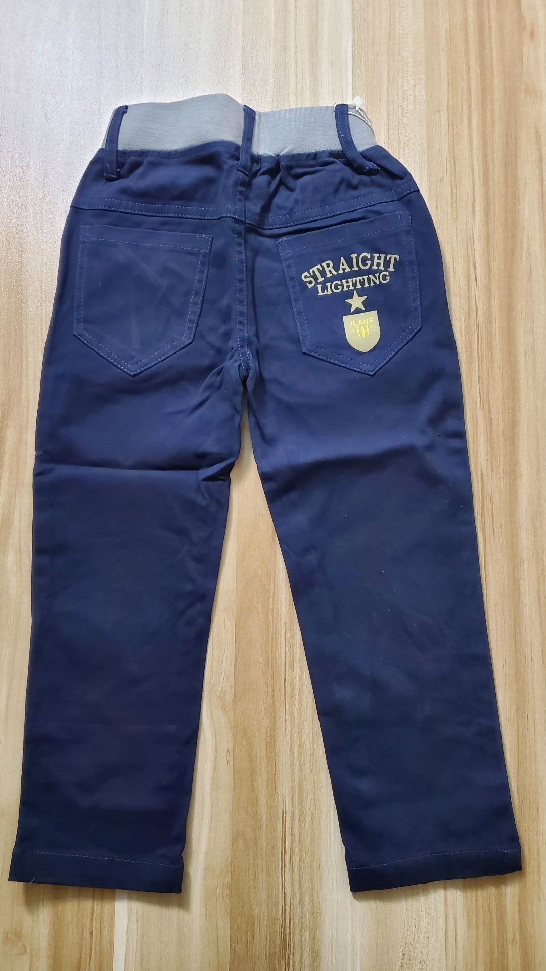 B3-M35  children's pants  95% cotton elastic wear-resistant elastic slim straight trousers 4-16 years old - Mixbatch