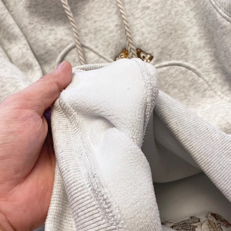 Korean Version Cartoon Embroidery Hooded Sweatshirt for Women