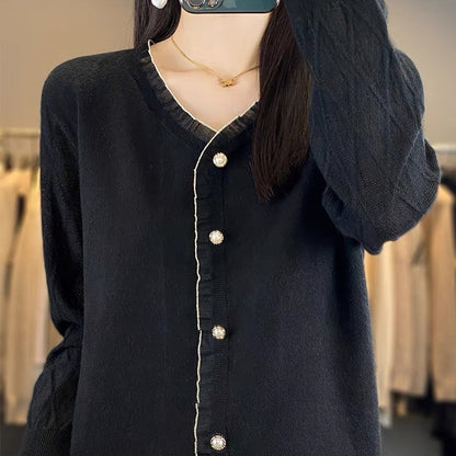 V Collared Lace Blouse