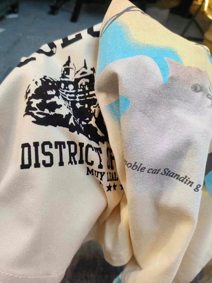 B3-M30  Girls Spring and Autumn cotton New Retro Printed Long Rough Sleeve T-Shirt - Mixbatch