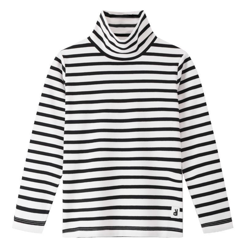 B3-M33    Boys and Girls 95% Cotton High Lapel Striped T-Shirt Long Sleeve Knitted Sweater - Mixbatch