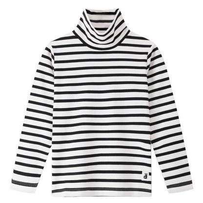 B3-M33    Boys and Girls 95% Cotton High Lapel Striped T-Shirt Long Sleeve Knitted Sweater - Mixbatch
