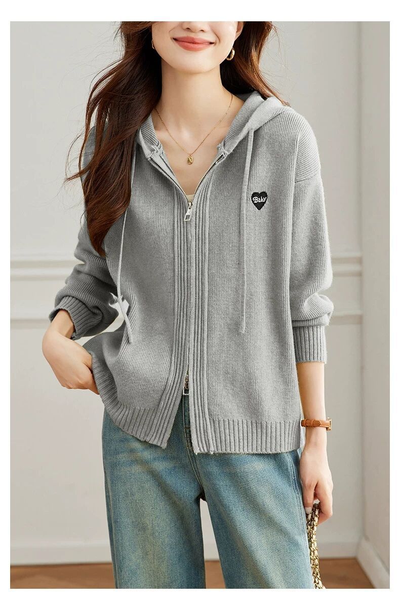 Striped Hooded Knit Top