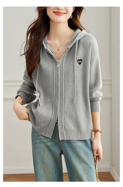 Striped Hooded Knit Top