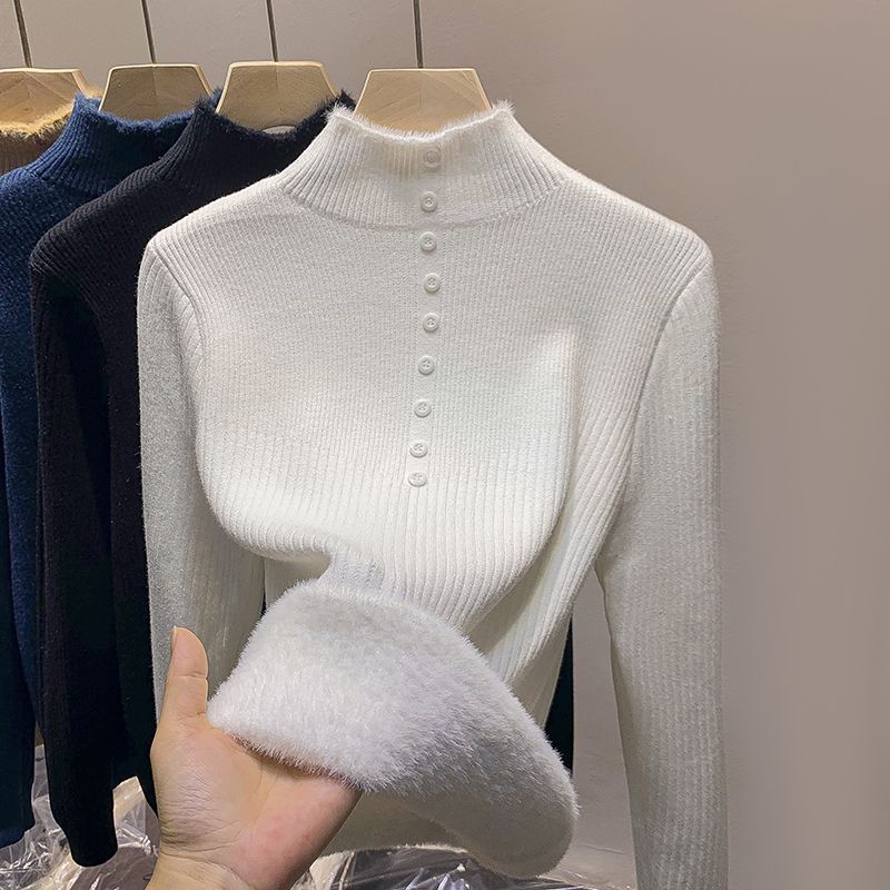 P Semi-turtleneck Knitted Top