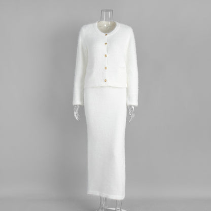 Plush Long Dress Set