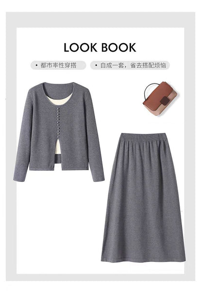 Knitted Top and Skirt Set