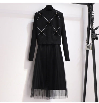 P two-piece knitted dress