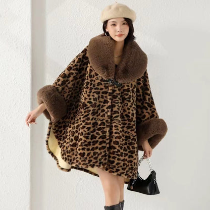 Fur Collar Cape Shawl