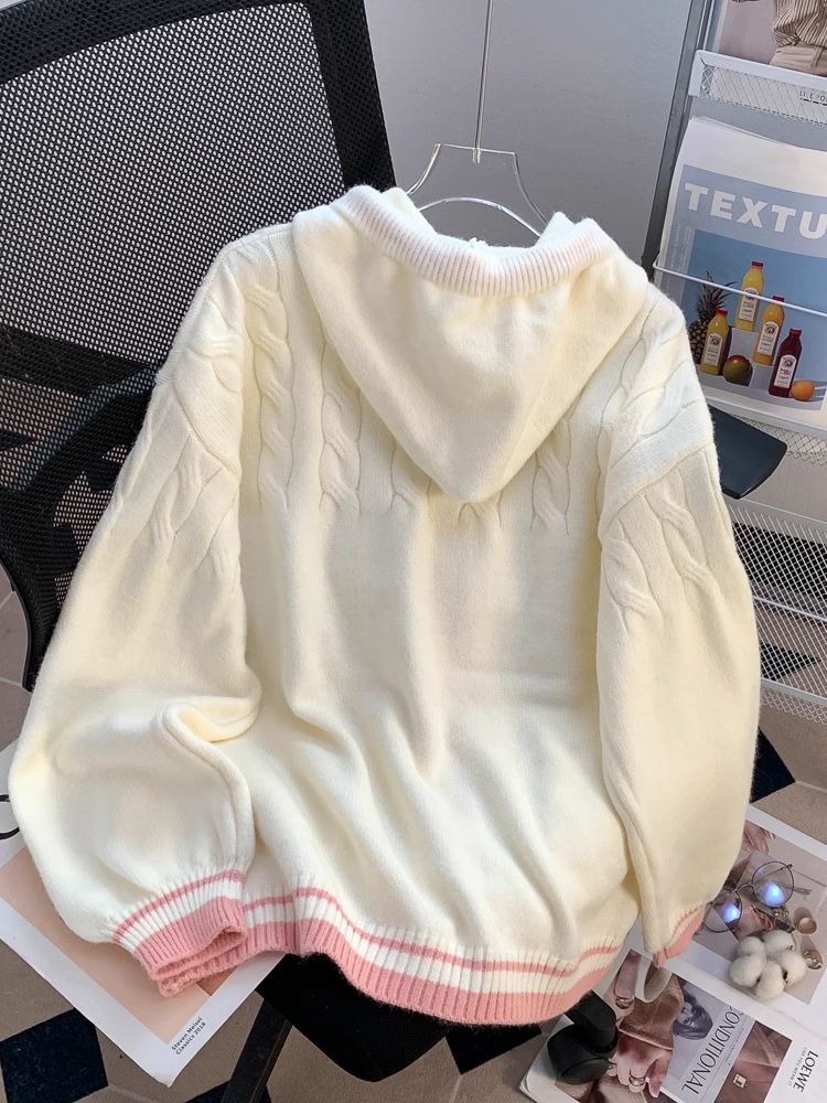 P autumn new wear loose wear age-reducing knitted cardigan