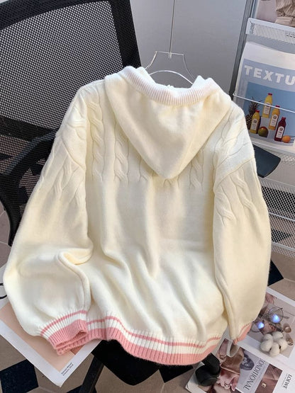 P autumn new wear loose wear age-reducing knitted cardigan