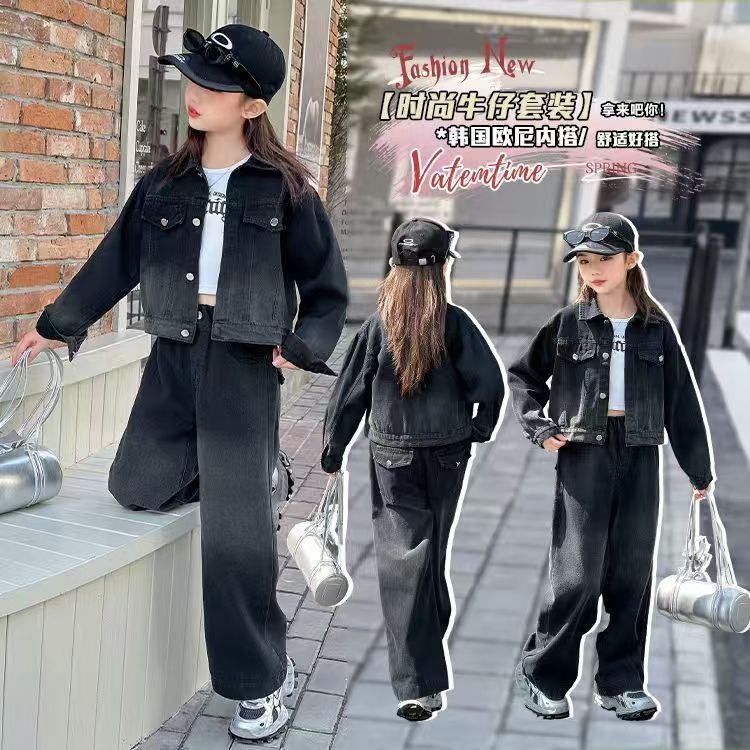 P children's denim suit