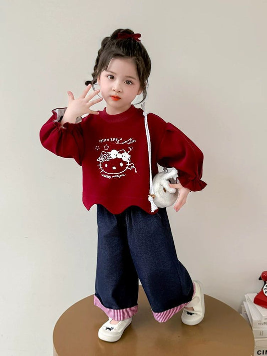 P children's sweater jeans set