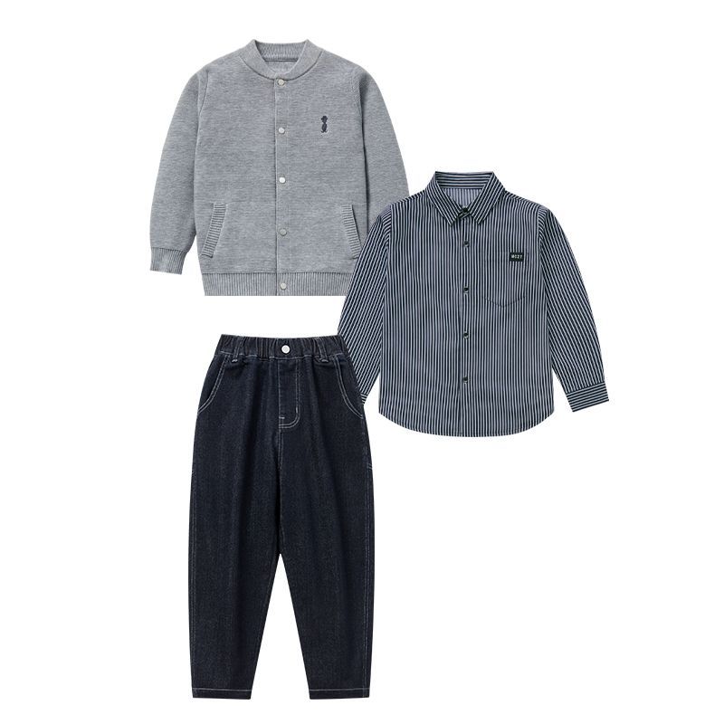 A Boys Autumn Children's Academy Set Three-piece Set (6-12 years old)