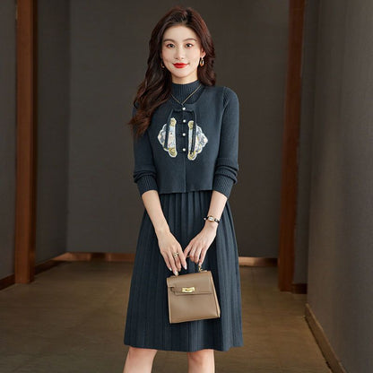 P knitted dress two-piece set