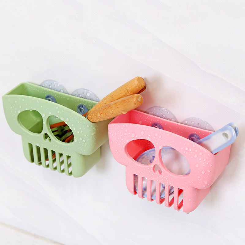 A dishwashing sponge drain rack