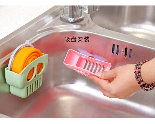 A dishwashing sponge drain rack