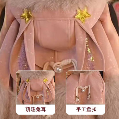 P girls' fur new autumn and winter thickened velvet winter foreign style top children's jacket trendy