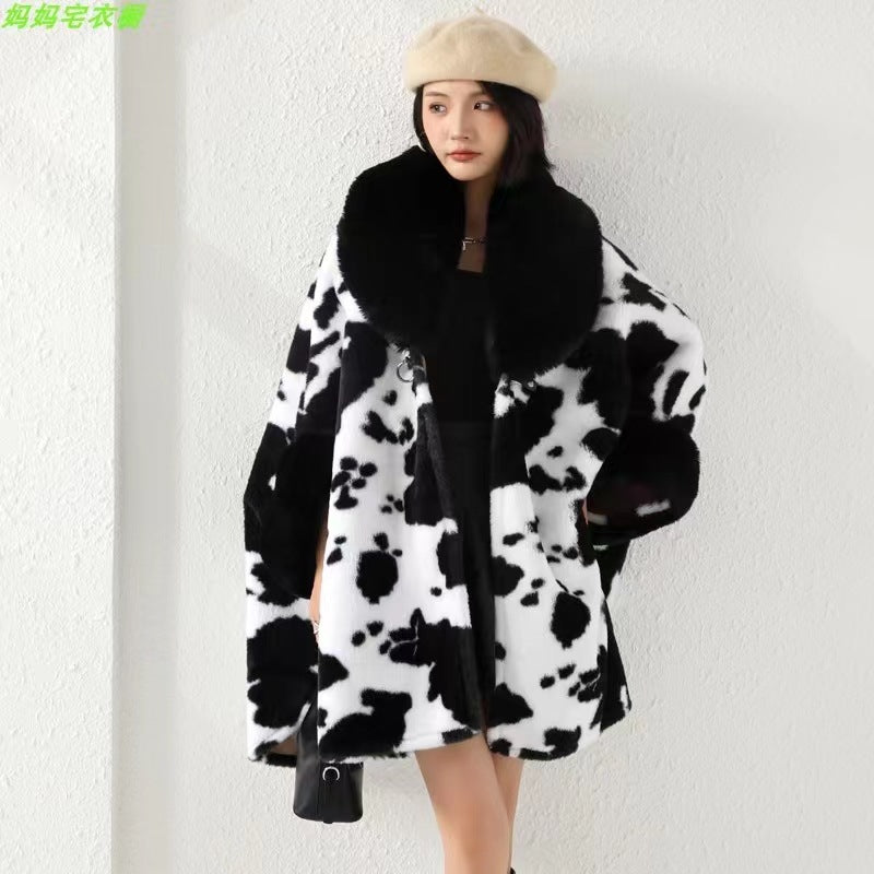 Fur Collar Cape Shawl