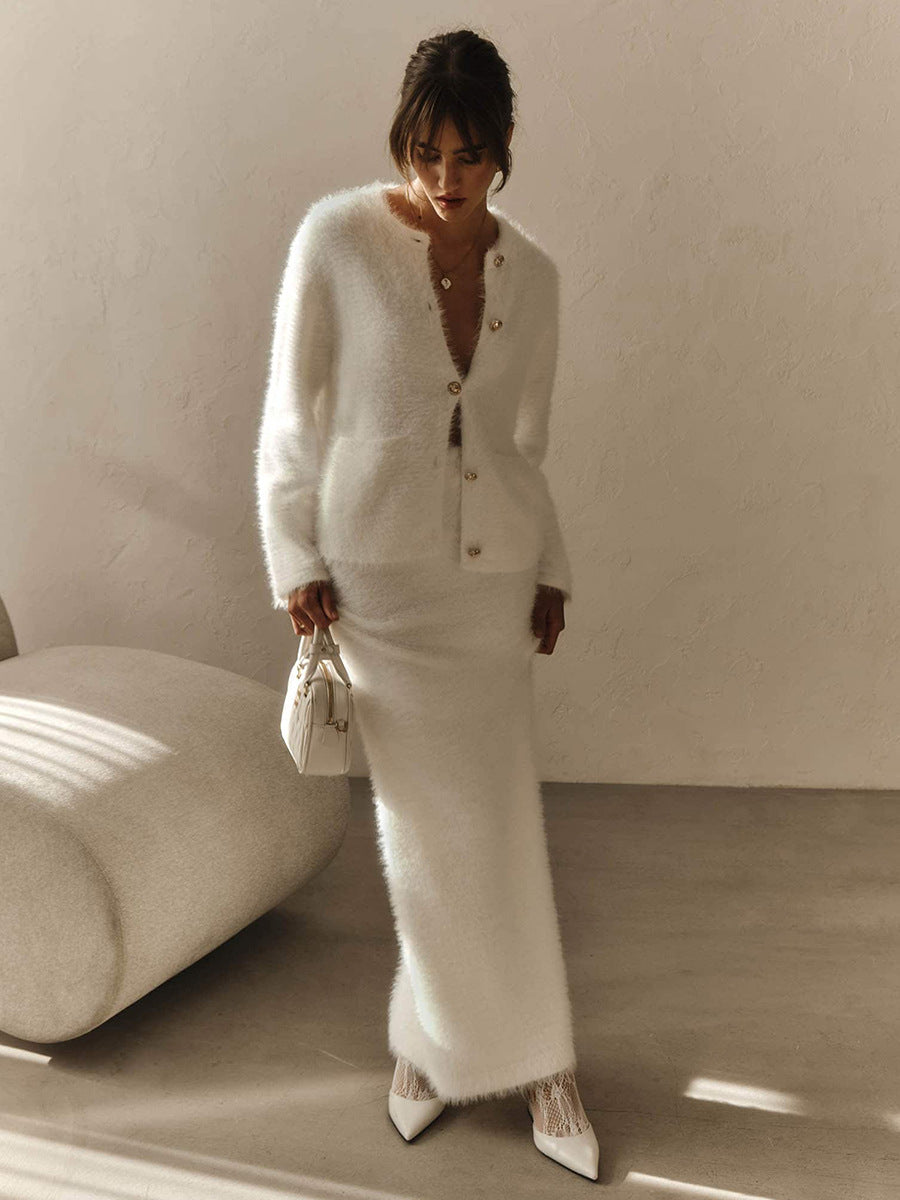 Plush Long Dress Set