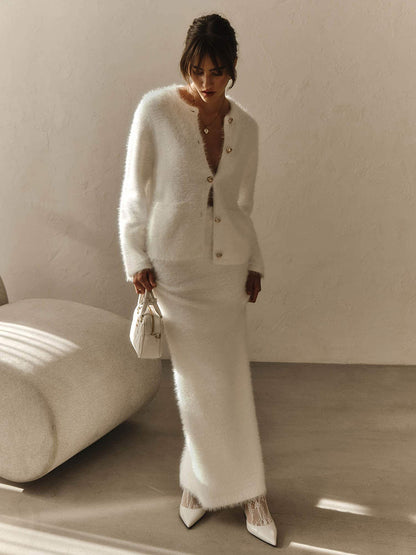 Plush Long Dress Set