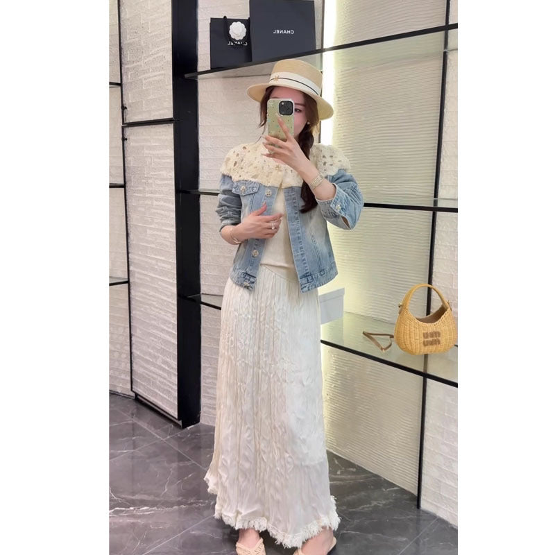 Denim Lace Short Jacket