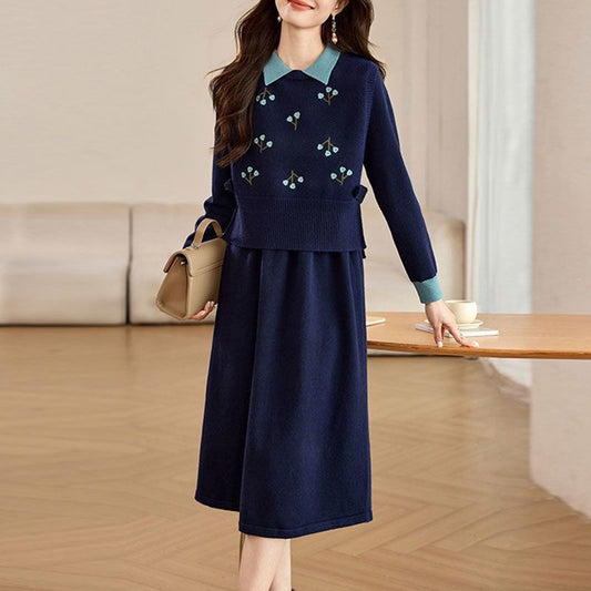 P knitted dress vest two-piece set