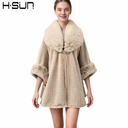 Fur Collar Shawl Coat