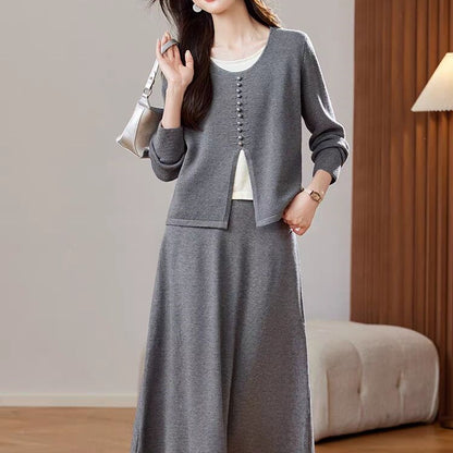 Knitted Top and Skirt Set