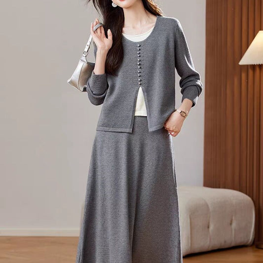 Knitted Top and Skirt Set