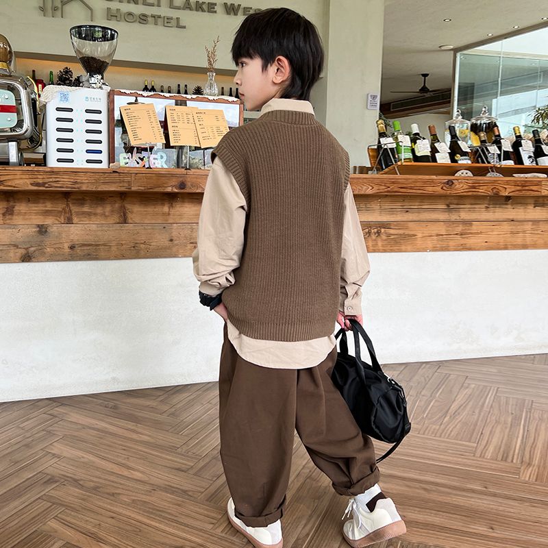 A Boys Autumn Children's Academy Set Three-piece Set (6-12 years old)