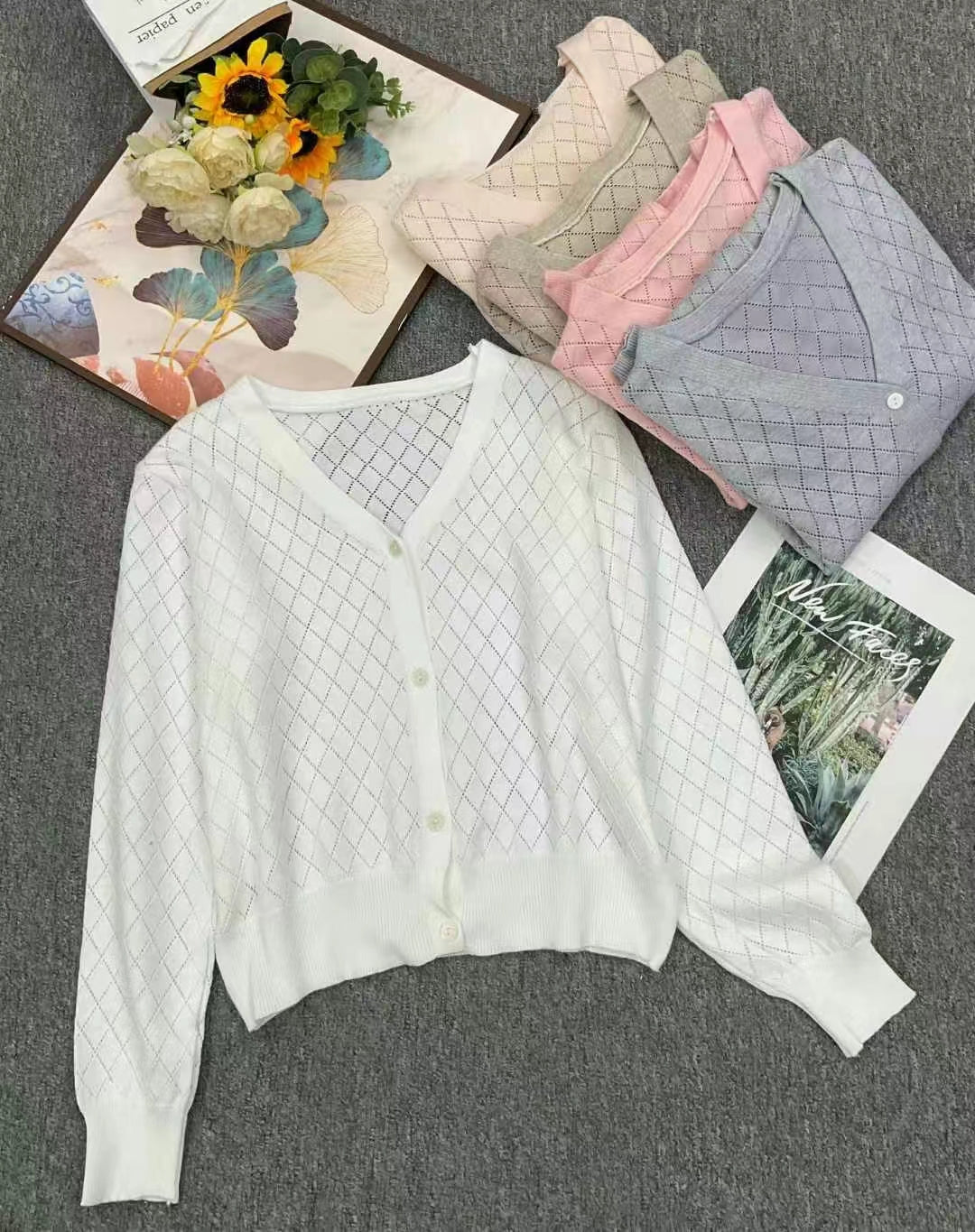 B2-m12 Early Spring & autumn  Tencel knitted cardigan women's and  teenage thin jacket - Mixbatch