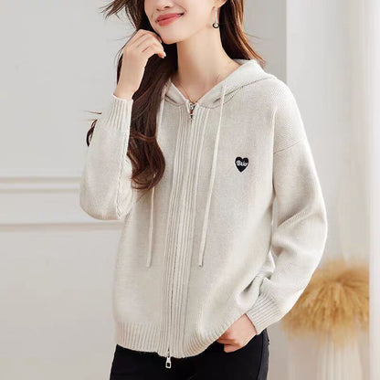 Striped Hooded Knit Top