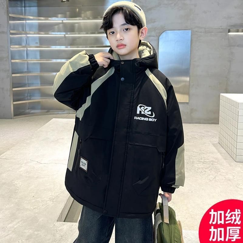 P new medium and large children's thickened trench coat jacket cotton clothes children's winter clothes