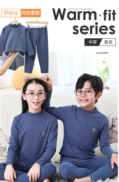 Children's Mid-Neck Thermal Underwear Set