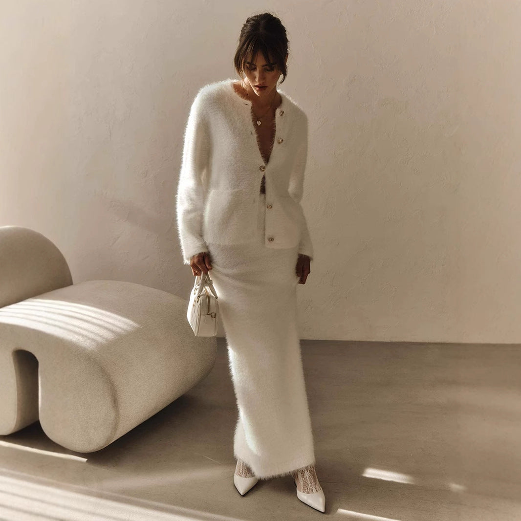 Plush Long Dress Set