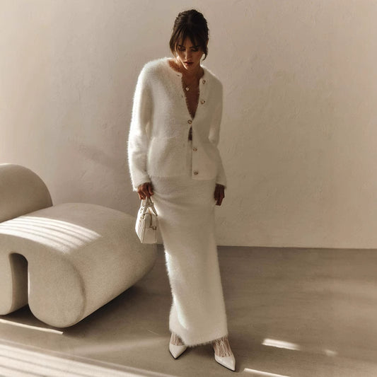 Plush Long Dress Set