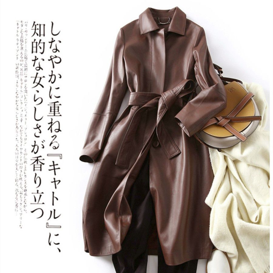 P trench coat leather coat