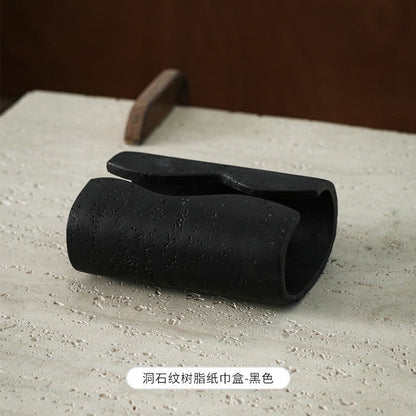 A tissue box, living room coffee table, high-end light luxury desktop ornament, medieval creative model room, resin pumping carton