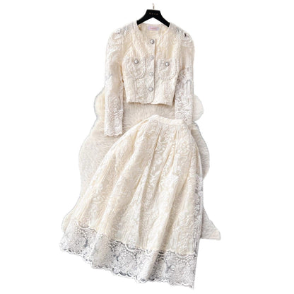 A lace top skirt women's two-piece suit