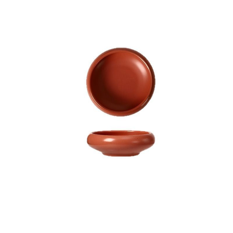 A Coarse pottery sauce plate Household sauce plate Restaurant small dish Japanese ceramic plate High value soy sauce vinegar plate