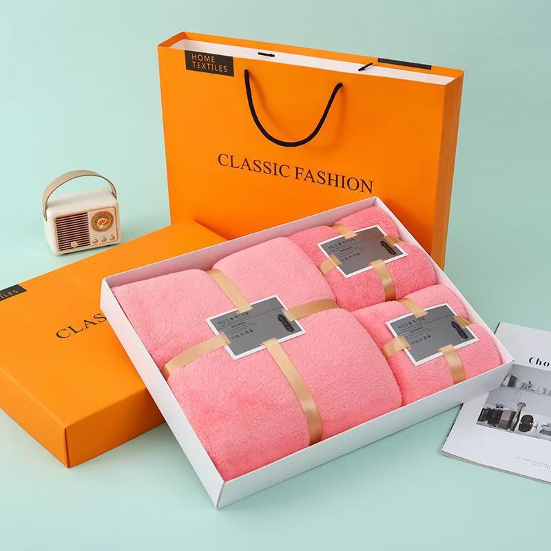 A towel bath towel three-piece gift set