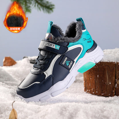 A boys cotton shoes sports shoes new velvet cotton shoes medium