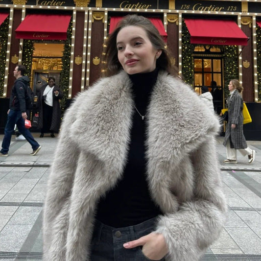 A faux fur coat